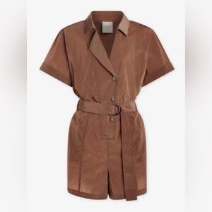 Varley Belle Boxy Playsuit Romper - Size M - brown